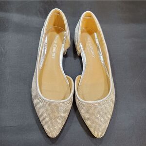 BRAND NEW JUICY COUTURE JEWEL STUDDED D'ORSAY POINTED TOE SLIP-ON FLAT S…